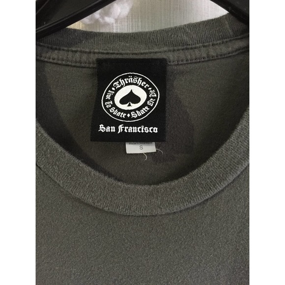 Women's Thrasher Flame Logo Grey T-Shirt Size Small - Picture 2 of 4